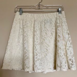 White floral lace skater skirt 🌷